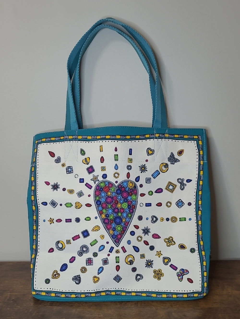 NWT Brighton Colorful Charmed Love Tote - Canvas Bag